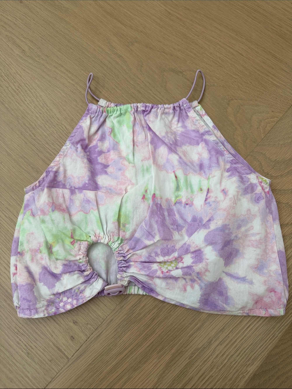 Zara Kids Purple Green Pink Tie-Dye Halter Top